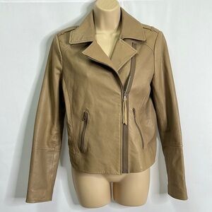 Gap Genuine Leather tan moto jacket